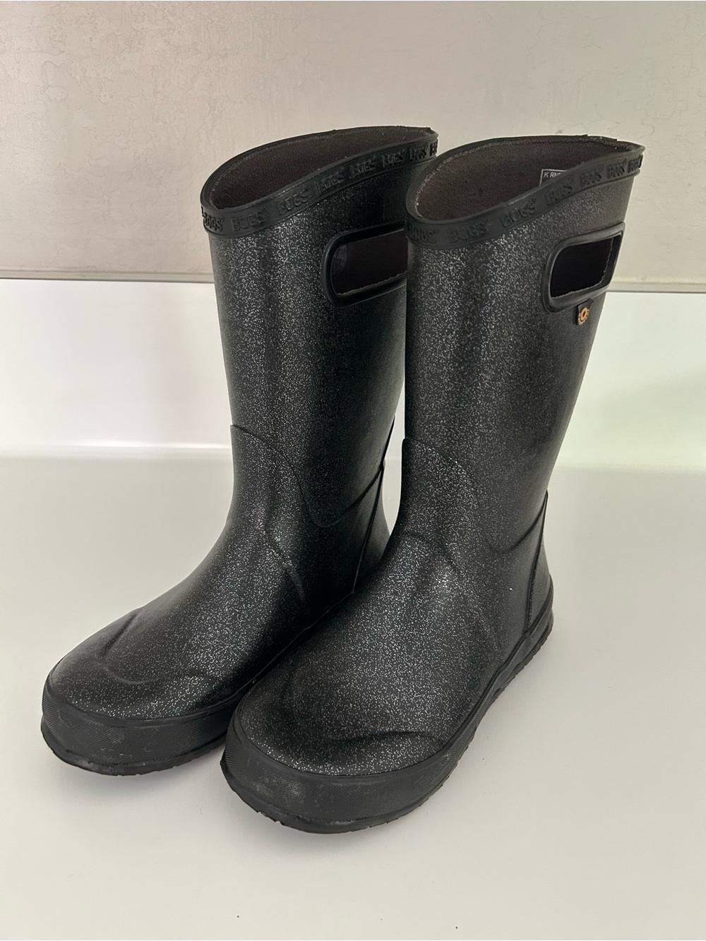 Bogs Kids Black Sparkle/Glitter Rain & Snow Boots Size 3